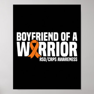Mens Boyfriend of a Warrior Orange Ribbon RSDCRPS  Poster