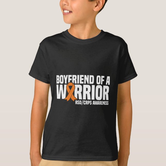 Mens Boyfriend of a Warrior Orange Ribbon RSDCRPS  T-Shirt (Front)