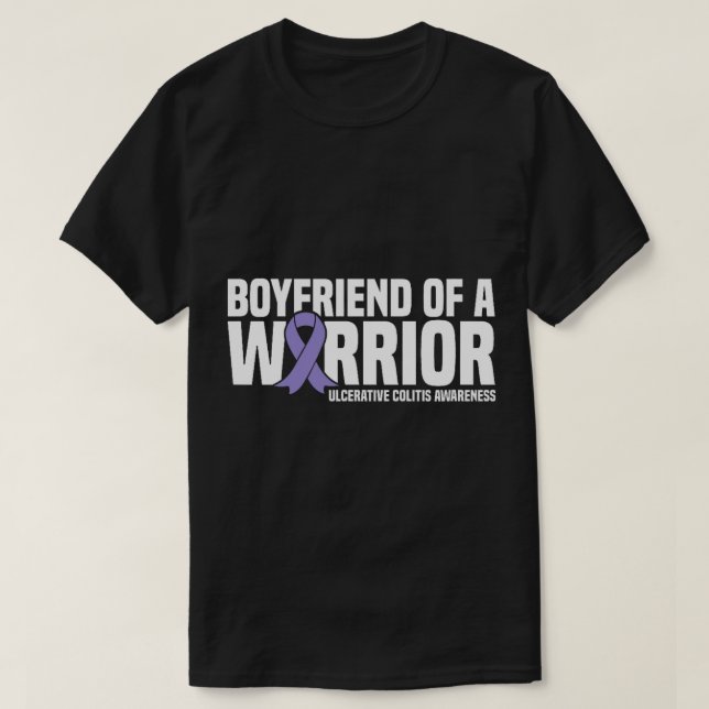 Mens Boyfriend of a Warrior Ulcerative Colitis Awa T-Shirt (Design Front)