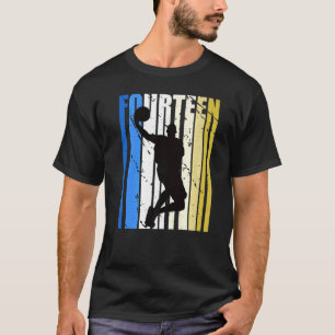 Mens Boys Basketball 14th Birthday For Sports Fans T-Shirt
