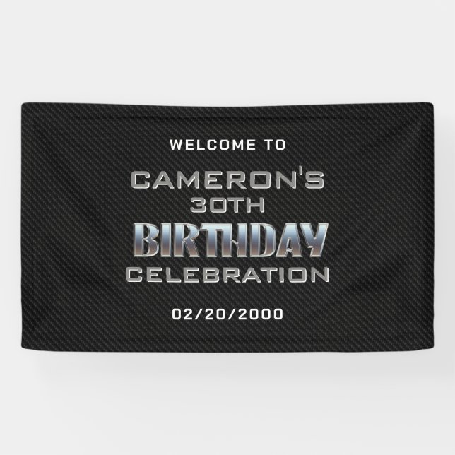 Men's Boy's Birthday Banner (Horizontal)