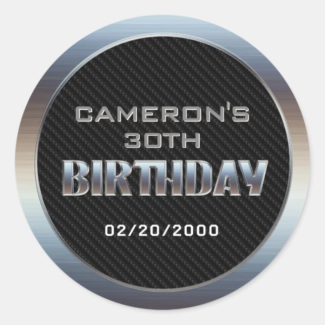 Men's Boy's Birthday Classic Round Sticker (Front)
