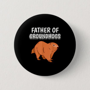Mens Boys Groundhog Dad Fathers Day Father Of Grou 6 Cm Round Badge