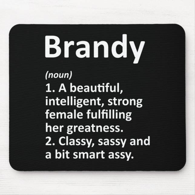 Mens Brandy Definition Personalised Name Funny Mouse Pad (Front)