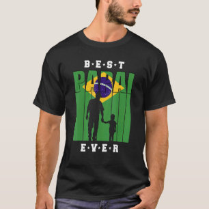 Mens Brasil Papai With Son Fathers Day Brazilian D T-Shirt
