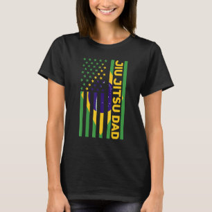 Mens Brazilian Jiu Jitsu Dad American Flag Us Braz T-Shirt