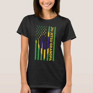 Mens Brazilian Jiu Jitsu Grandpa American Flag Bjj T-Shirt