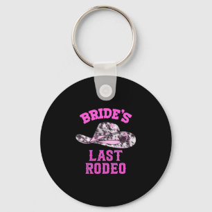 Mens bride's last rodeo cowgirl hat bachelorette key ring
