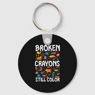 Mens broken crayons colour mental health awareness key ring