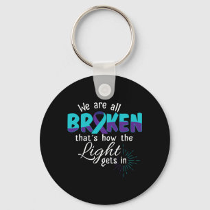 Mens Broken Suicide Awareness Mental Health Key Ring