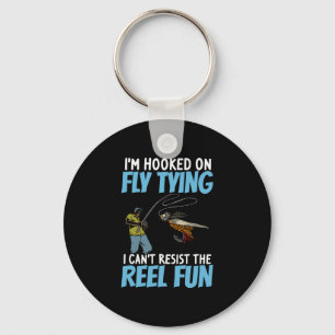 Mens brook trout fishing fisherman reel fly key ring