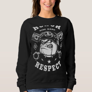 Mens Brotherhood Club Biker Bulldog Honour Respect Sweatshirt