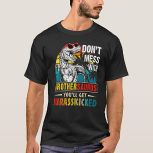 Mens Brothersaurus Dinosaur Rex Vintage Father's T-Shirt