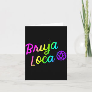 Mens Bruja Loca Crazy Witch Funny Halloween Latina Card