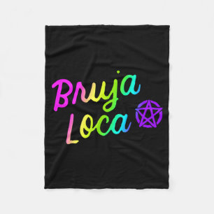 Mens Bruja Loca Crazy Witch Funny Halloween Latina Fleece Blanket