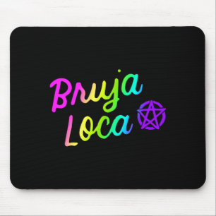 Mens Bruja Loca Crazy Witch Funny Halloween Latina Mouse Pad