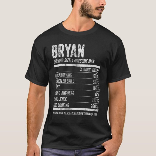 Mens Bryan Nutrition Personalised Name     Name Fa T-Shirt (Front)