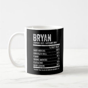 Mens Bryan Nutrition Personalised Name Shirt Funny Coffee Mug