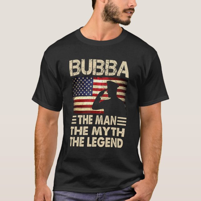 Mens Bubba The Man The Myth The Legend American Fl T-Shirt (Front)