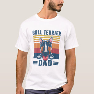 Mens Bull Terrier Dad Father Retro Bull Terrier Gi T-Shirt