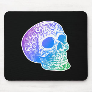 Mens Calaca Gradient Sugar Skull Design Mouse Pad