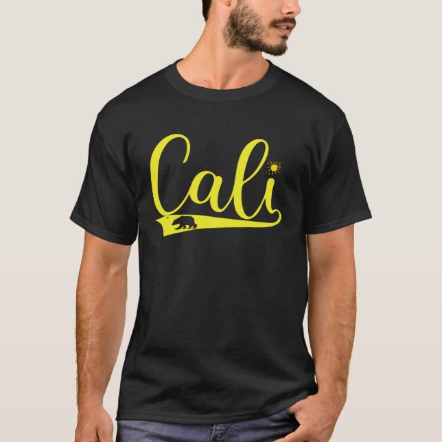 Mens Cali California Bear CA Republic T-Shirt (Front)