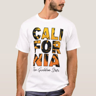 Men's California Palm Trees Filled Letters T-Shirt