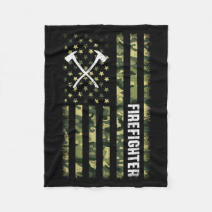 Mens Camo Aamerican Flag Usa Camouflage Patriotic Fleece Blanket