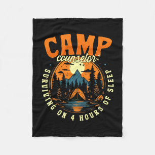 Mens camp counsellor surviving on 4 hours of sleep fleece blanket