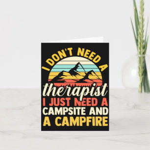 Mens camping bonfire camp life forest camper card