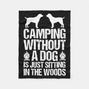 Mens Camping Bonfire Camp Life Forest Camper Fleece Blanket