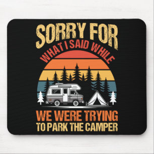Mens camping bonfire camp life forest camper mouse pad