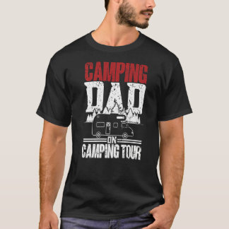 Mens Camping Dad On Tour Camper Caravan Camping T-Shirt