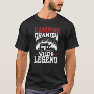 Mens Camping Grandpa Wild & Legend Camper Caravan T-Shirt
