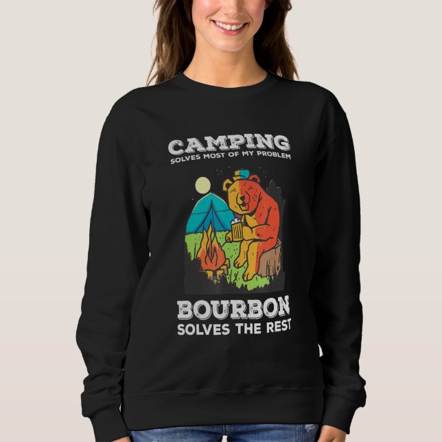 Mens Camping Solves Most Of My Problems Bourbon So Sweatshirt (Front)