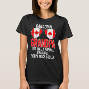 Mens Canadian Grandpa Canada Flag Sunglasses Fathe T-Shirt