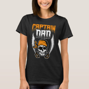 Mens Captain Dad Halloween Pirate Ghosts Spooky Ha T-Shirt
