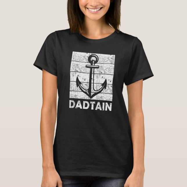 Mens Captain Dad Man Myth Daddy Father's Day Boat  T-Shirt (Front)