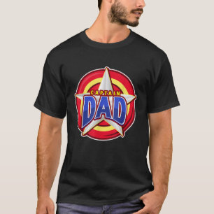 Mens Captain Dad Superhero T-Shirt