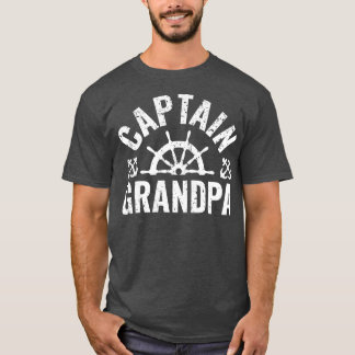 Mens Captain Grandpa Boat Owner Lake Boating T-Shirt