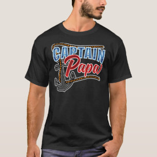 Mens Captain Papa Mariner Dad Boat Sailing Boat Ow T-Shirt