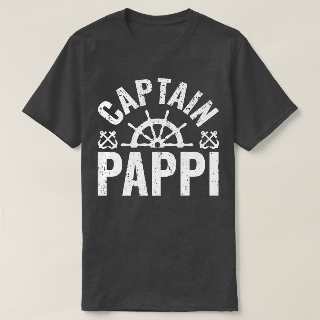 Mens Captain Pappi Boat Owner Lake Boating Father' T-Shirt (Design Front)
