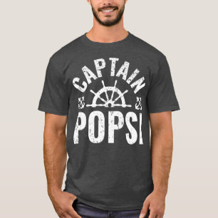 Mens Captain Popsi Boat Owner Lake Boating Father' T-Shirt