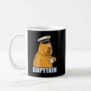 Mens Capybara Boat Captain Capytain Coffee Mug