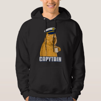 Mens Capybara Boat Captain Capytain Hoodie