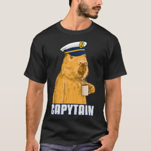 Mens Capybara Boat Captain Capytain T-Shirt