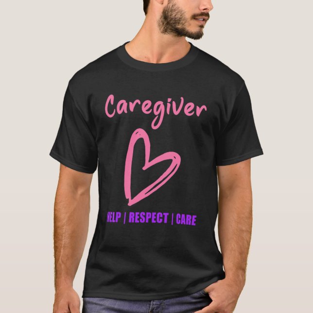 Mens Caregiver Help Respect Care Assistant Nurse M T-Shirt (Front)
