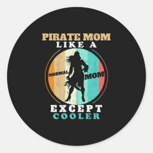 Mens caribbean buccaneer mother sea thief retro classic round sticker