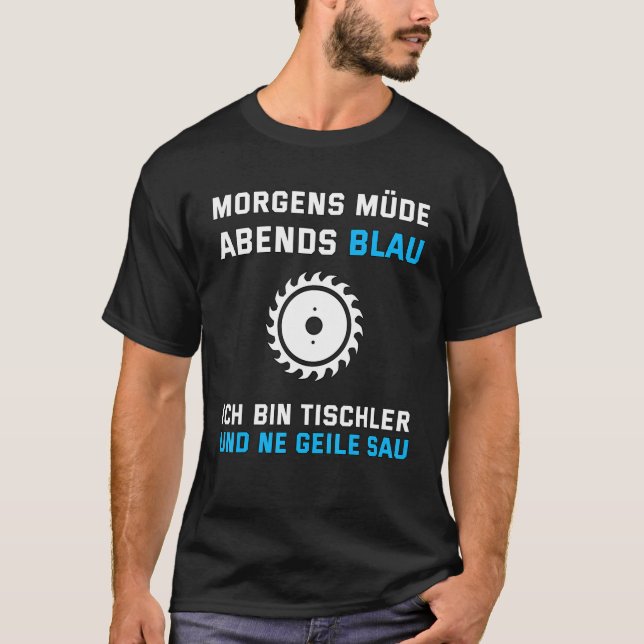 Mens Carpenters  Morning Tired Evenings Blue   Say T-Shirt (Front)