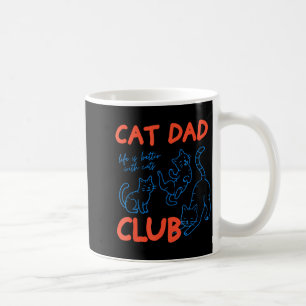 Mens Cat Dad Club Funny Cat Meme Fathers Day Cat L Coffee Mug